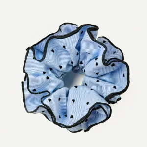 Heart Bliss Navy-striped Scrunchie