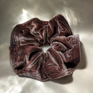 Luxe Velvet Brown Scrunchie